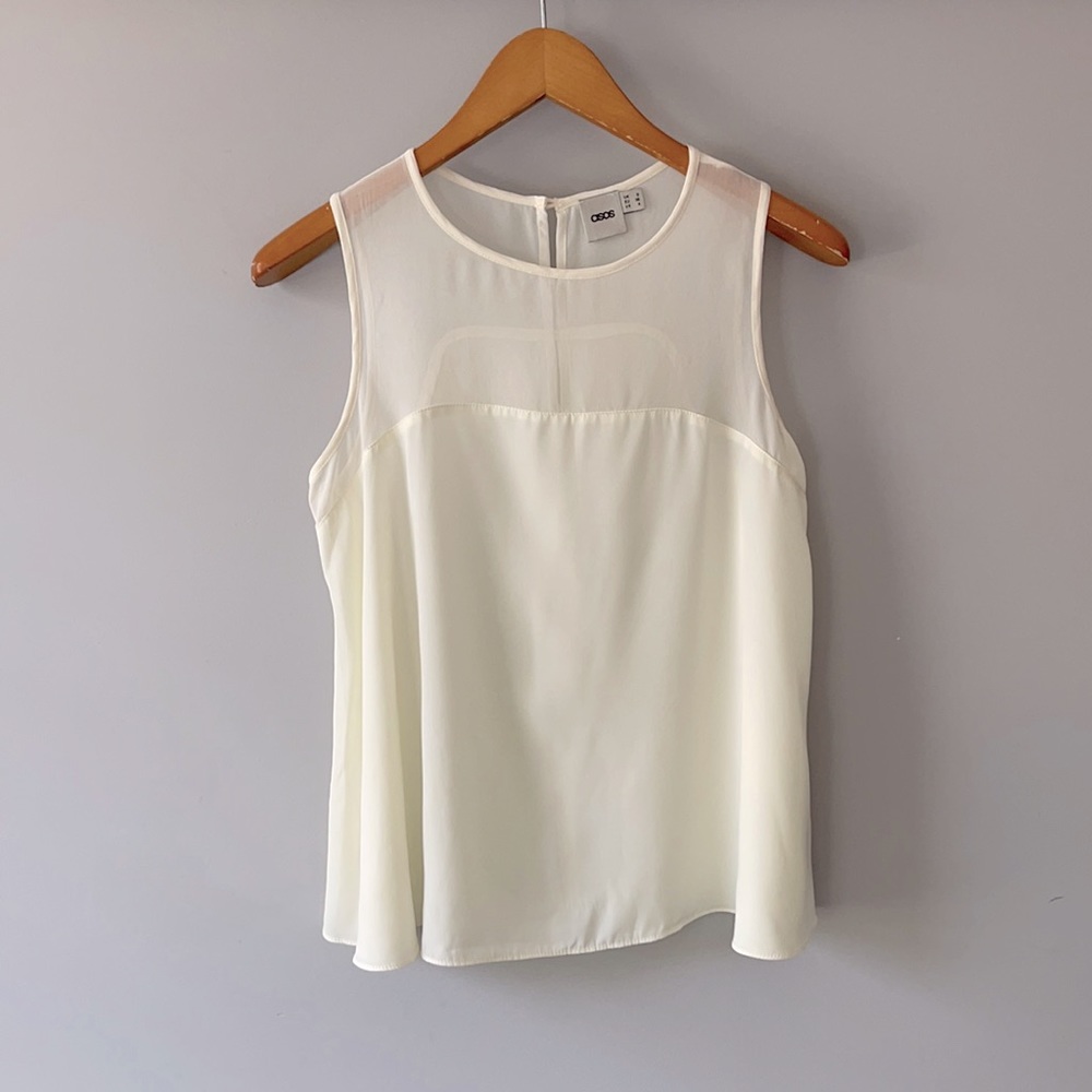Light & flowy beige ASOS sleeveless blouse sz 4